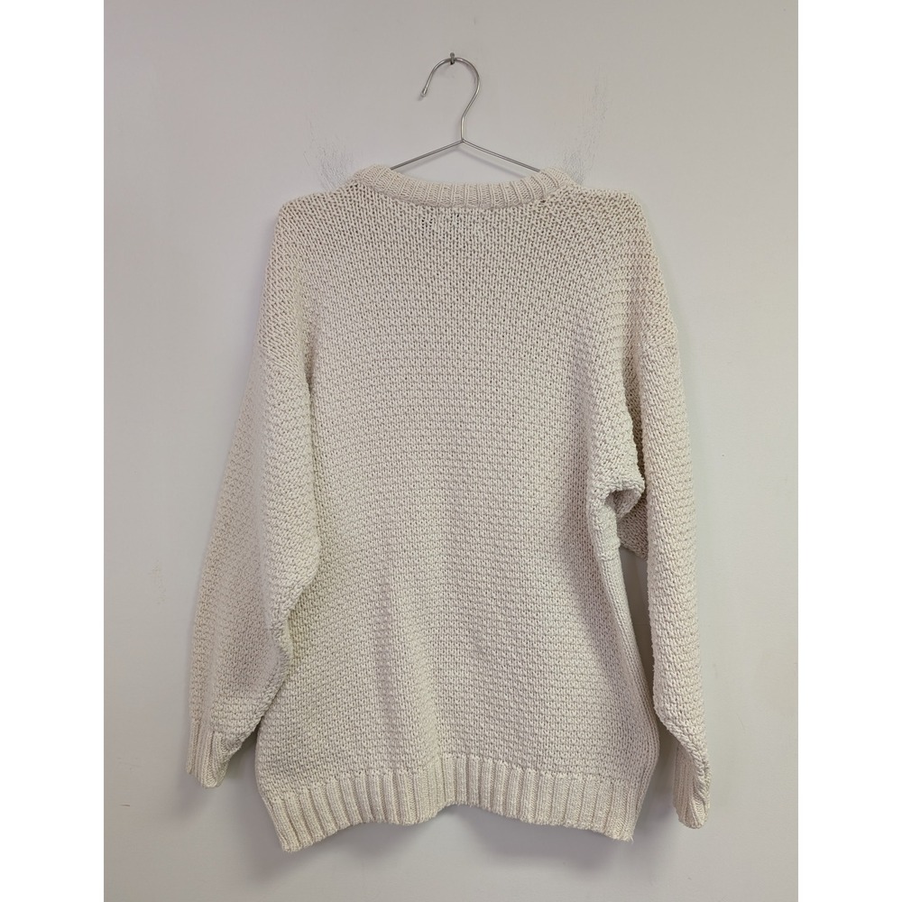 Vintage North Bay Outfitters Fisherman Sweater Made in USA Heavy Knit Ivory M - Picture 7 of 8